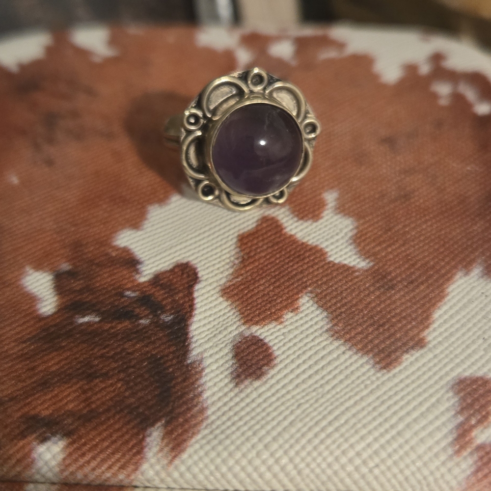 Sterling Silver and Purple Ring